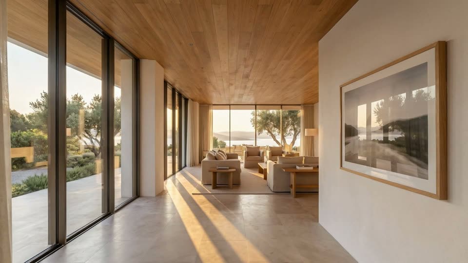 Living room: the walk-through clip's first and last frame